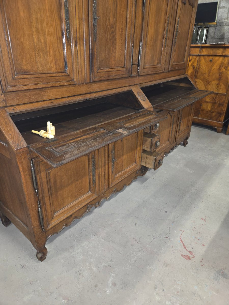 Buffet lorrain 2 corps a 8 portes et double scriban du 19eme en chene région nanceenne-photo-2