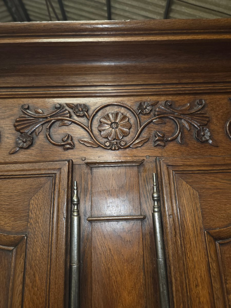 Buffet lorrain 2 corps a 8 portes et double scriban du 19eme en chene région nanceenne-photo-5
