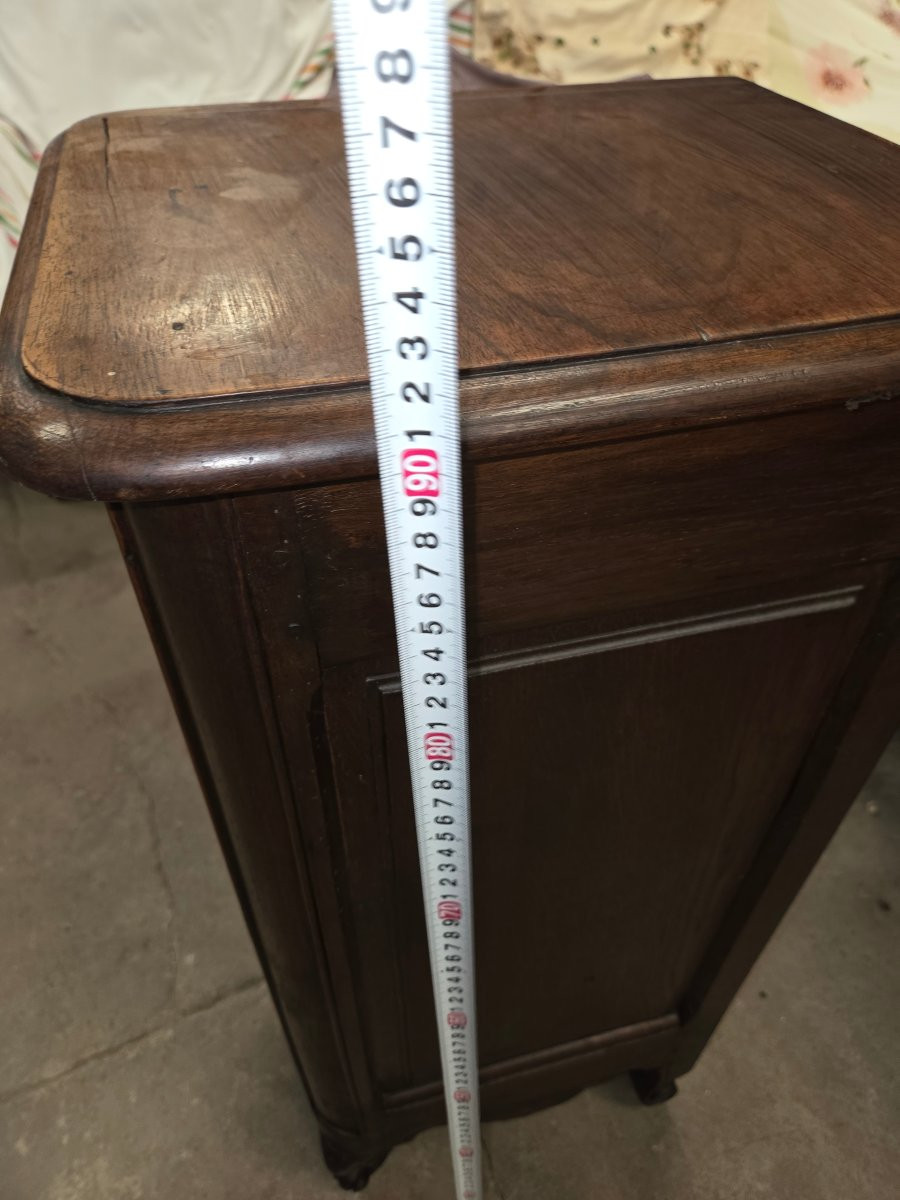 Meuble 3 tiroirs galbes de style louis XIV du 19eme siècle en noyer et chêne -photo-3