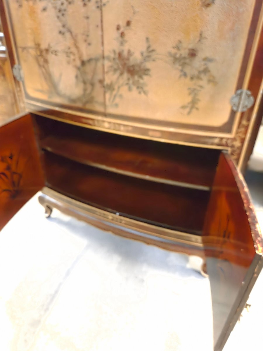 Chinese Lacquered Wardrobe From The 60s-photo-3