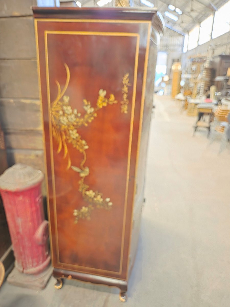 Chinese Lacquered Wardrobe From The 60s-photo-4