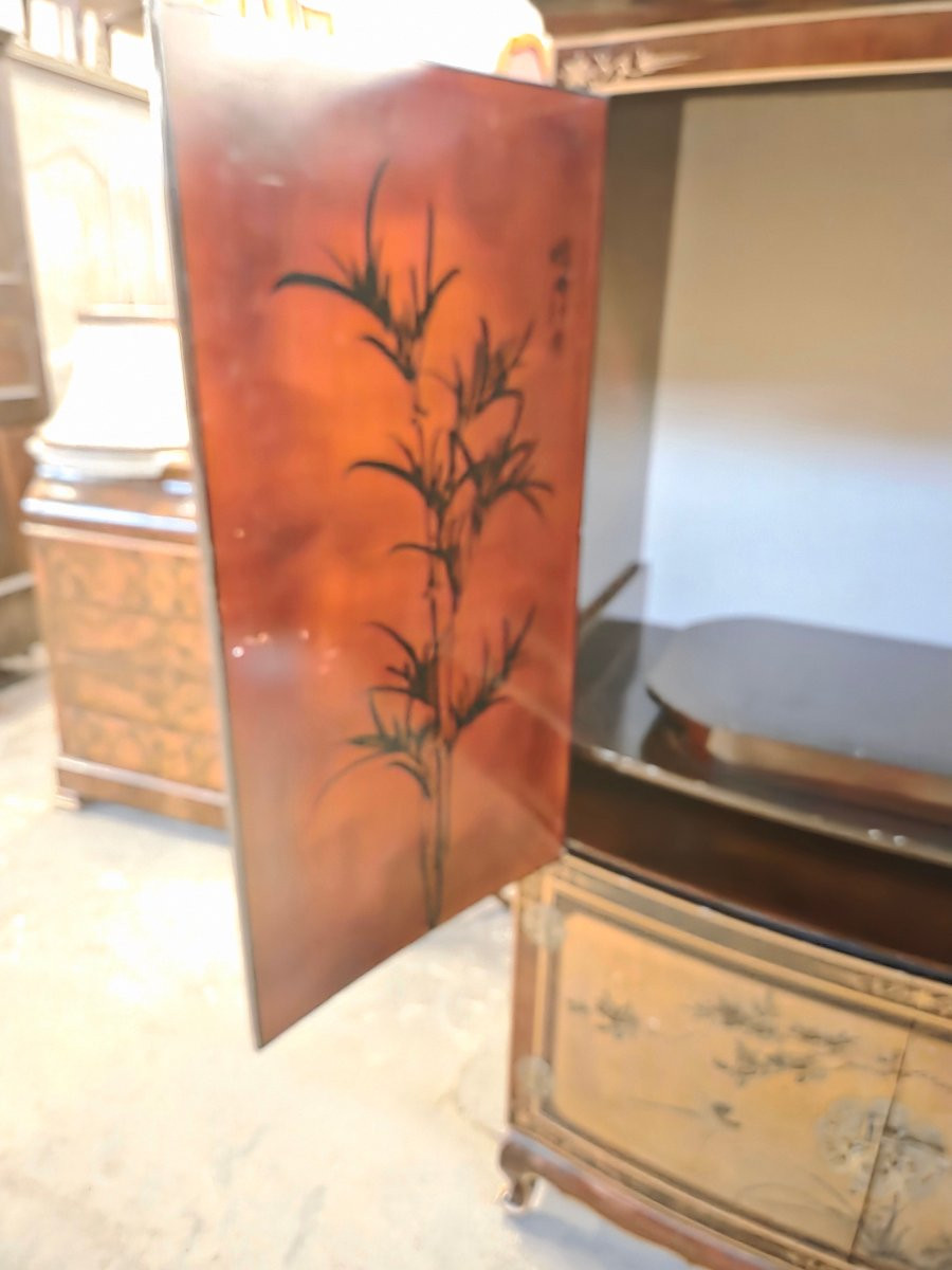 Chinese Lacquered Wardrobe From The 60s-photo-7