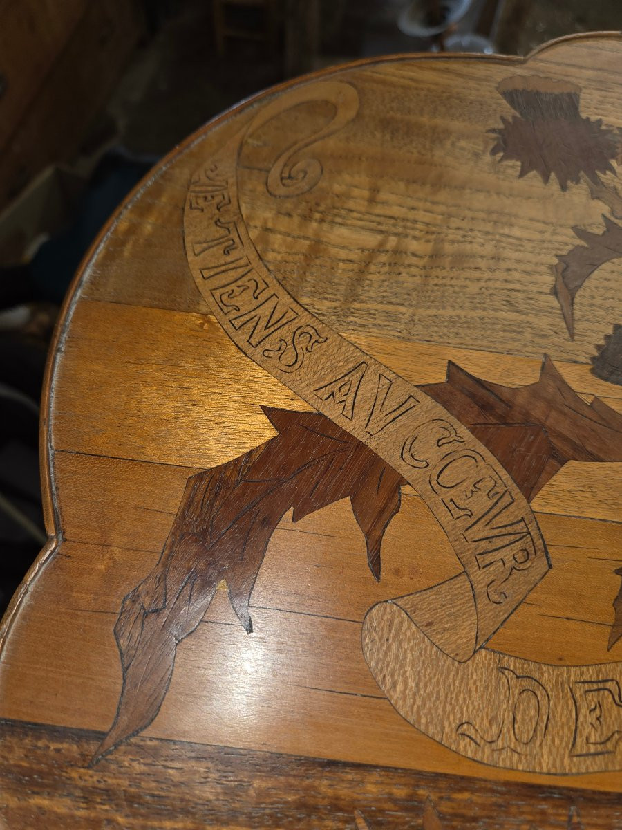 Gueridon parlant en marqueterie de Émile Gallé de la fin du 19eme -photo-5