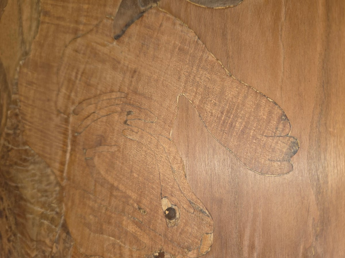 A Marquetry Gueridon Table By Louis Majorelle Decorated With Cats And A Frog -photo-4