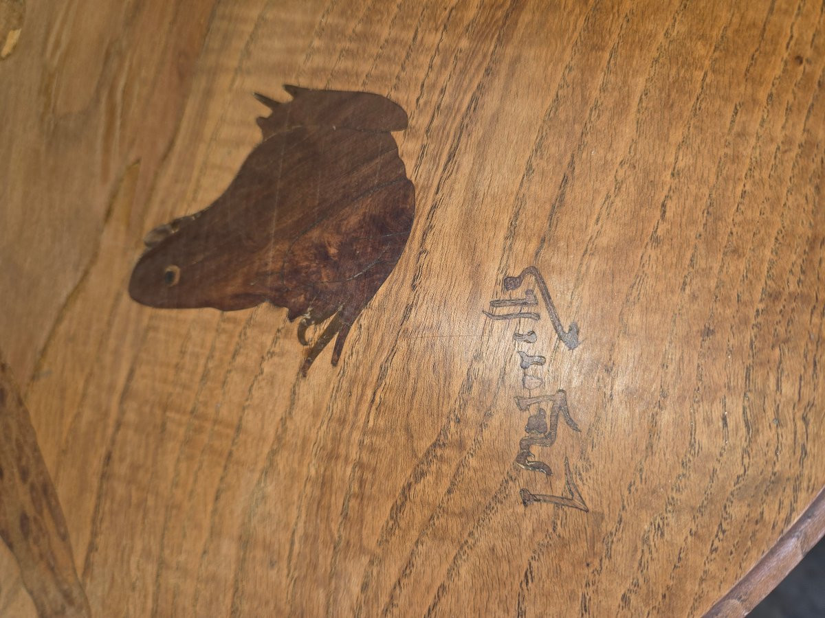 A Marquetry Gueridon Table By Louis Majorelle Decorated With Cats And A Frog -photo-6