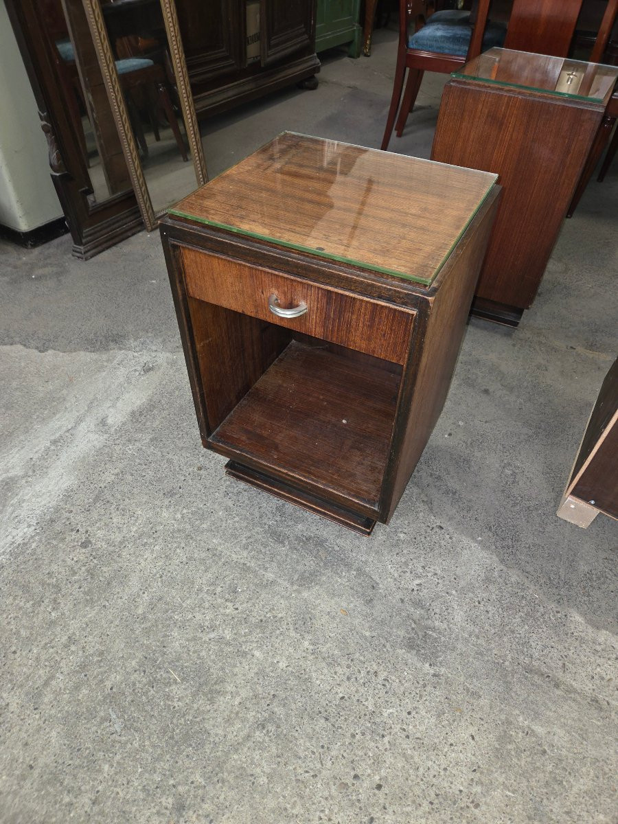 Pair Of Majorelle Bedside Tables, Nancy, From The 1930s/40s-photo-1