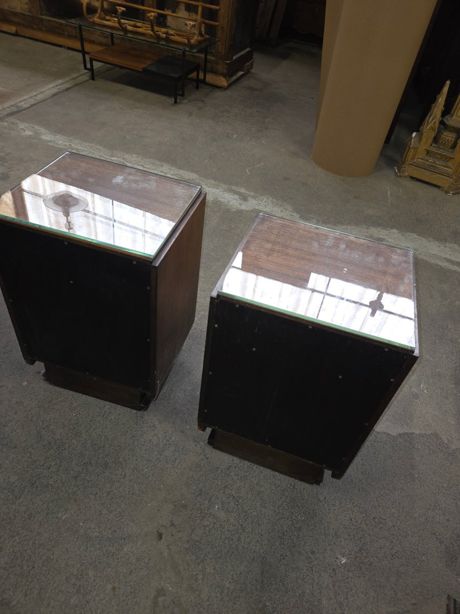 Pair Of Majorelle Bedside Tables, Nancy, From The 1930s/40s-photo-6