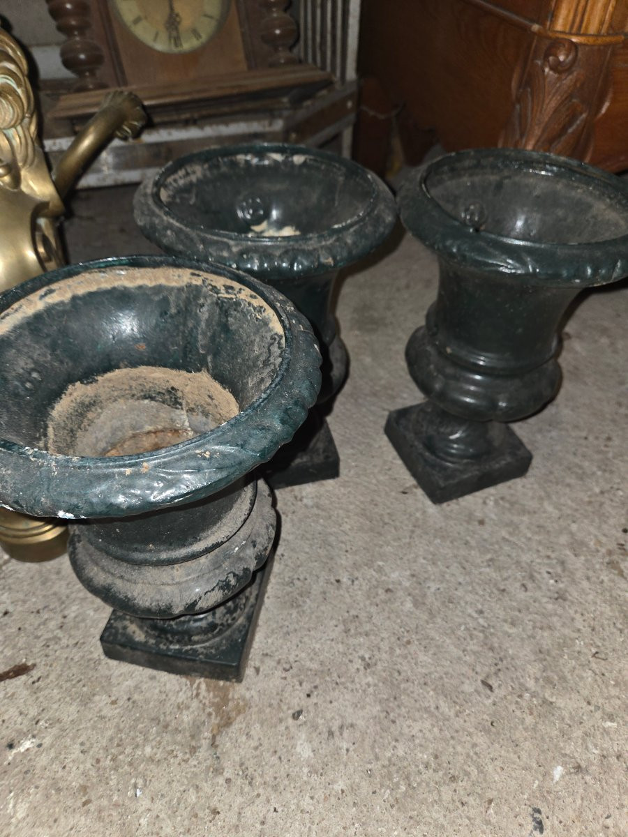 Series Of Cast Iron Medici Vases From The Late 19th And Early 20th Centuries -photo-8