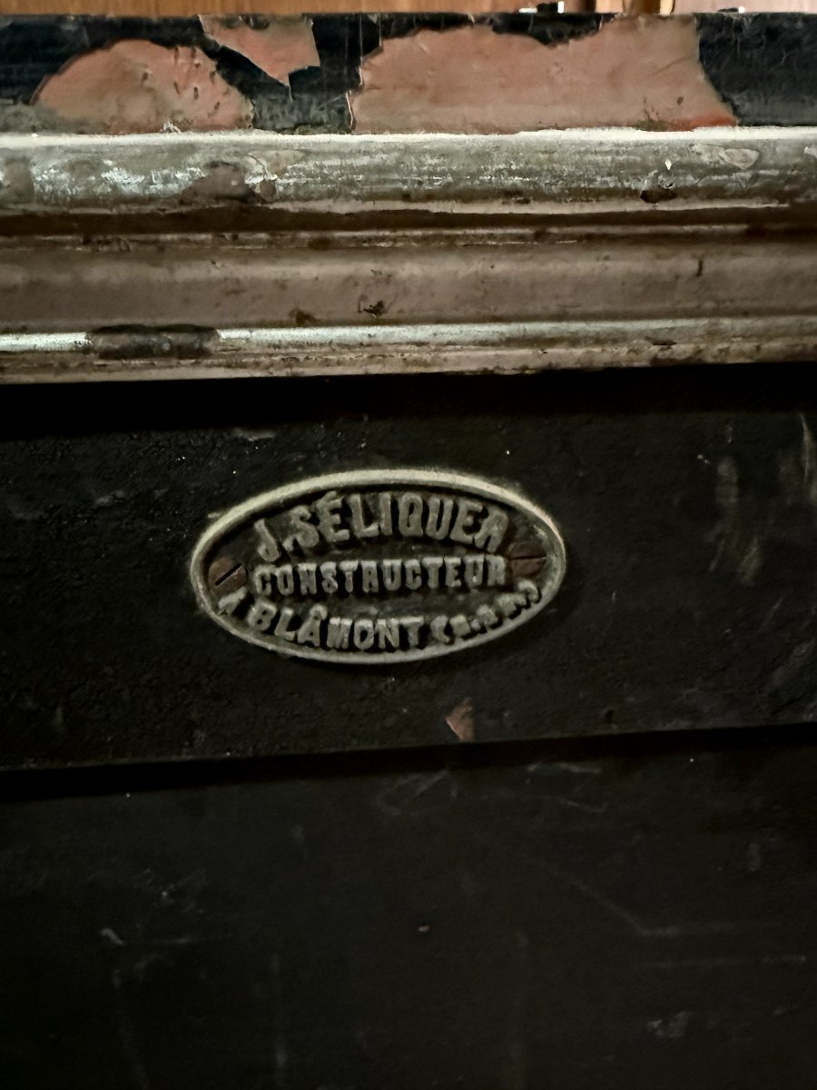 Coffre fort Sériques a Blamont de la 2eme partie du 19ème en metal et bois -photo-5