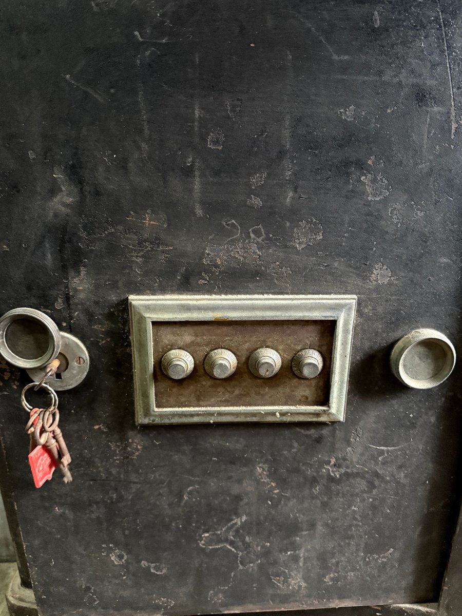 Coffre fort Sériques a Blamont de la 2eme partie du 19ème en metal et bois -photo-6