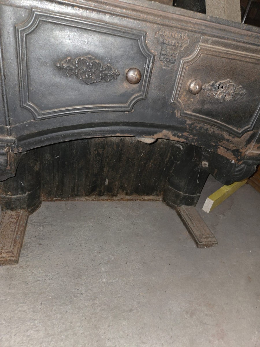 Early 20th Century Cast Iron Maillard Fireplace Stove 