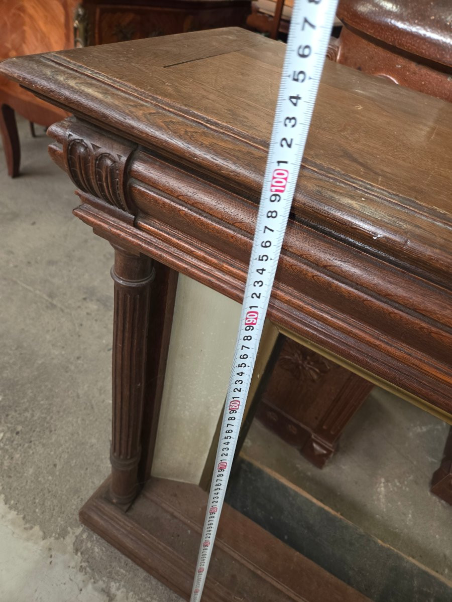 Early 20th Century Oak Fireplace Front -photo-6