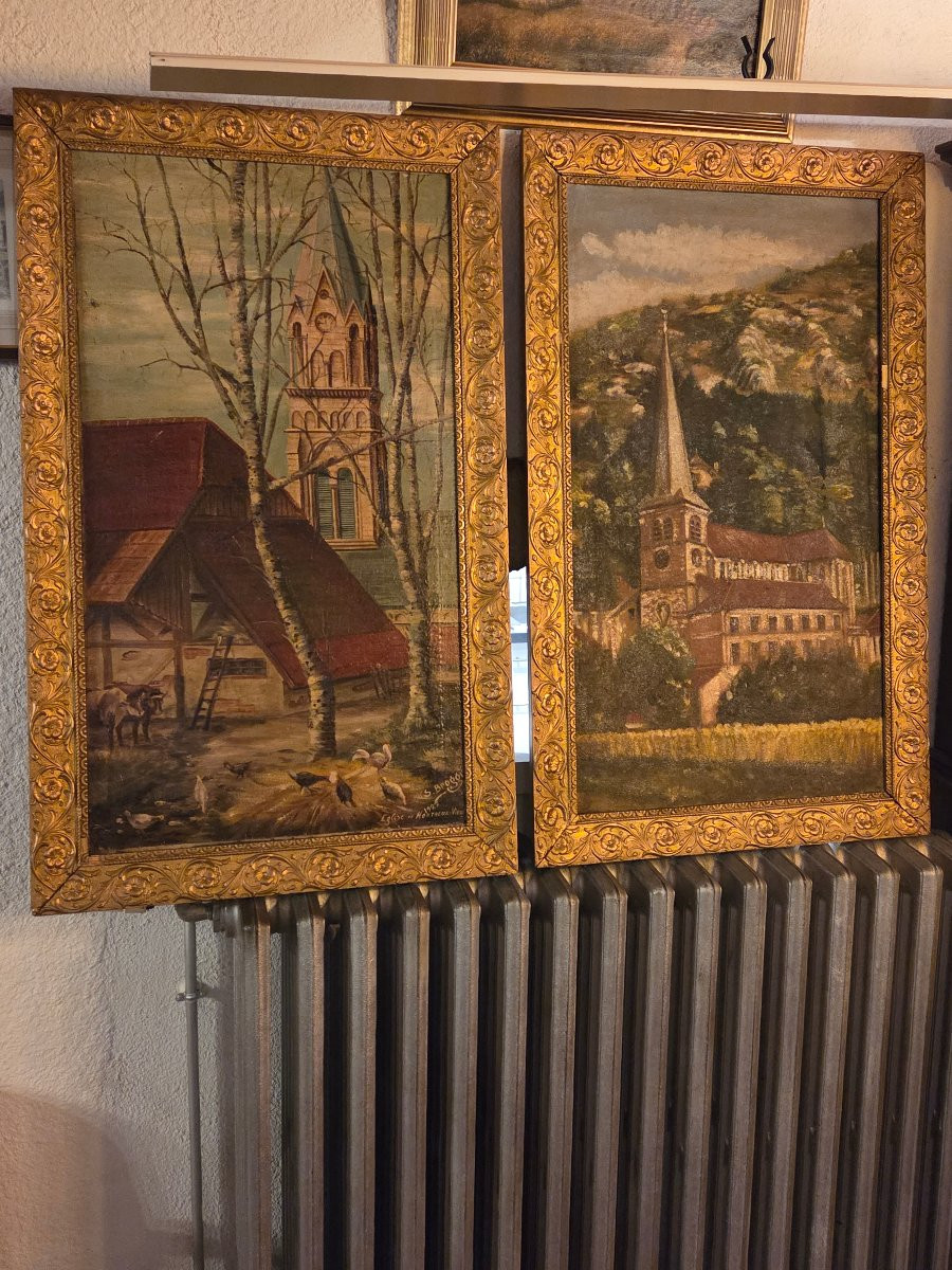 2 huiles sur toiles des années 20 de seraphin Broggi-photo-4