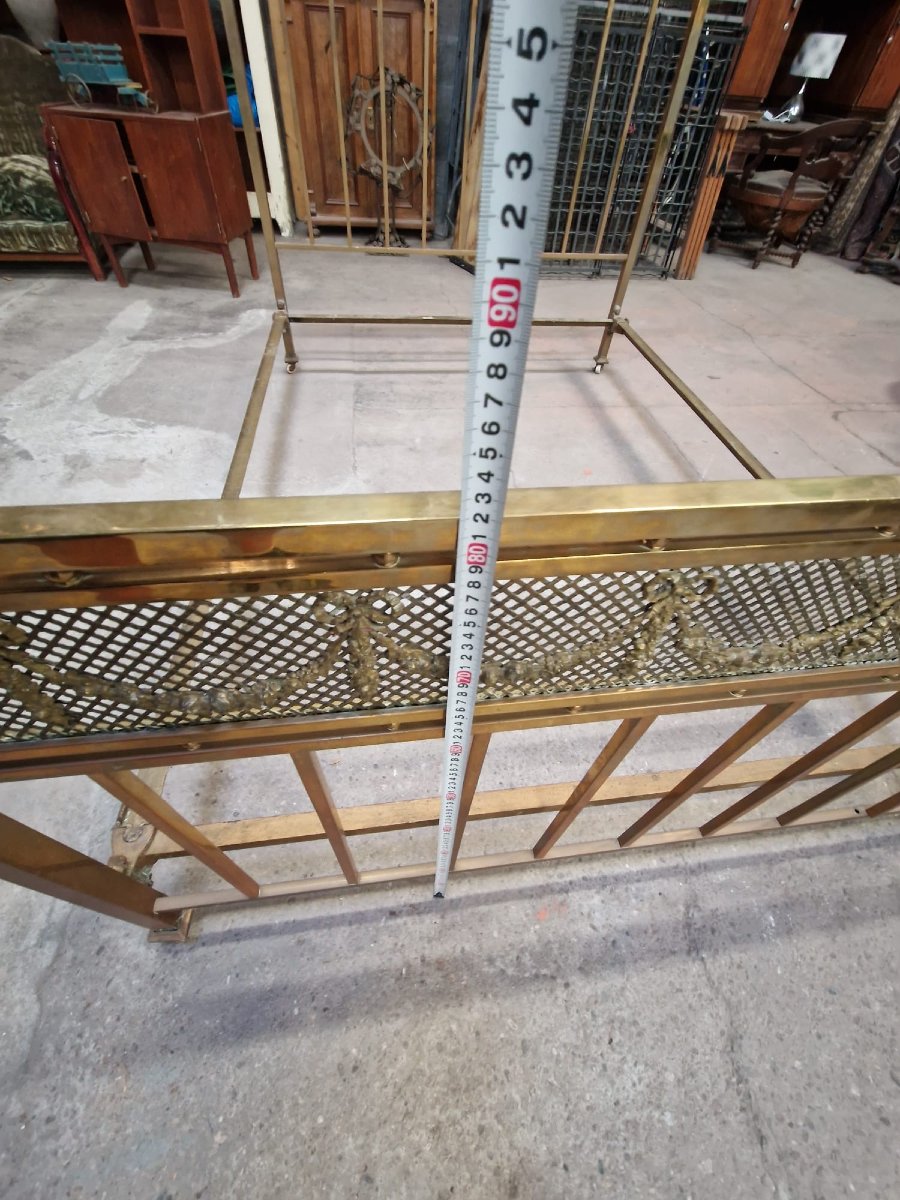 Late 19th Century Brass Bed In The Louis XVI Style -photo-4