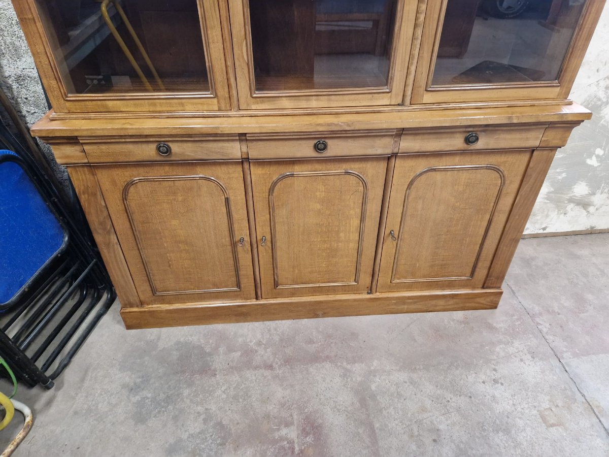 Bibliothèque de style restauration en acajou des années 60-photo-1