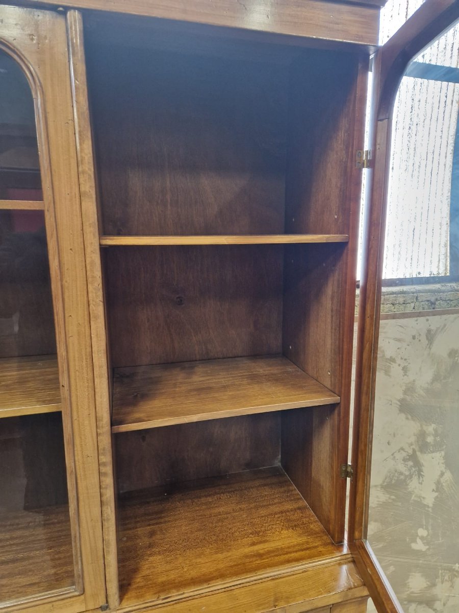 Bibliothèque de style restauration en acajou des années 60-photo-4