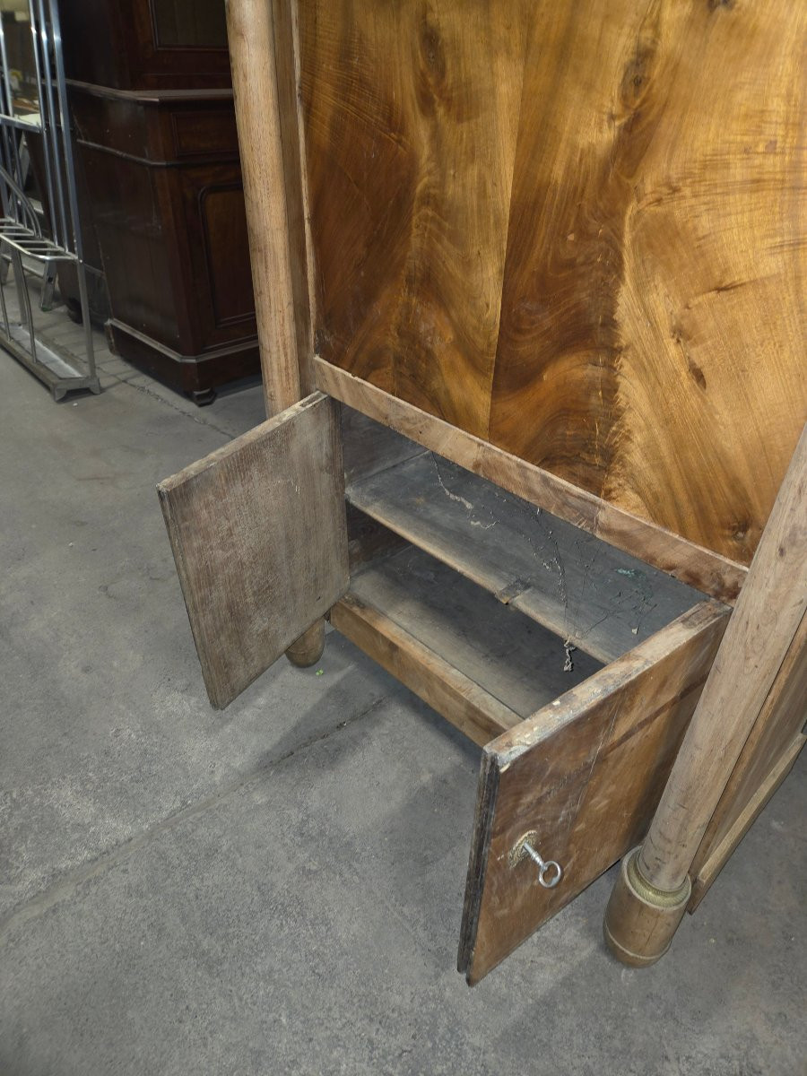 Secretaire empire en noyer a colonnes détachées -photo-1