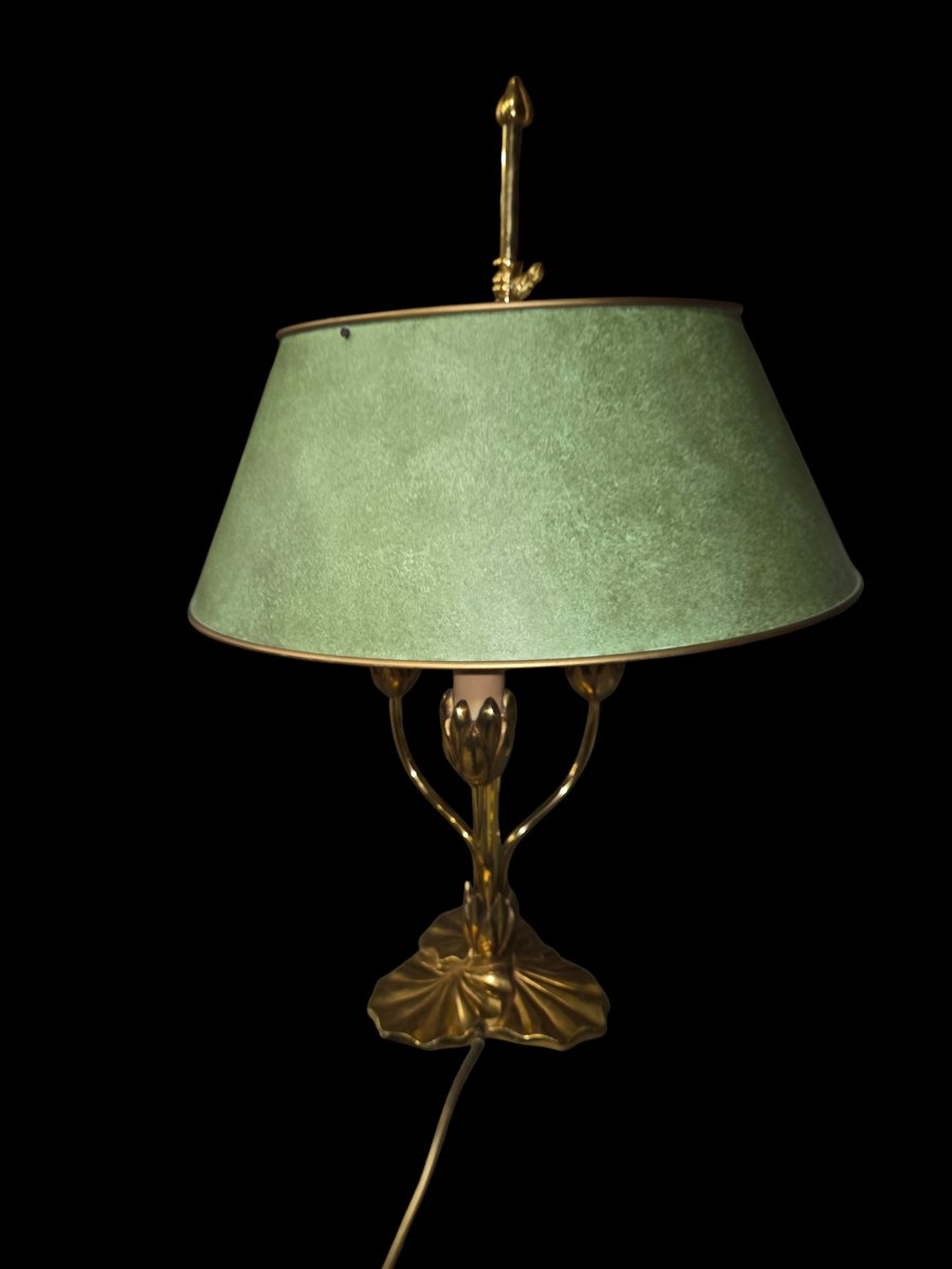Lampe à trois lumières et abat-jour Lucien Gau 31313 Nymphéa Classique-photo-1