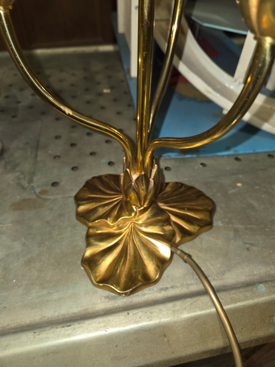 Lampe à trois lumières et abat-jour Lucien Gau 31313 Nymphéa Classique-photo-2