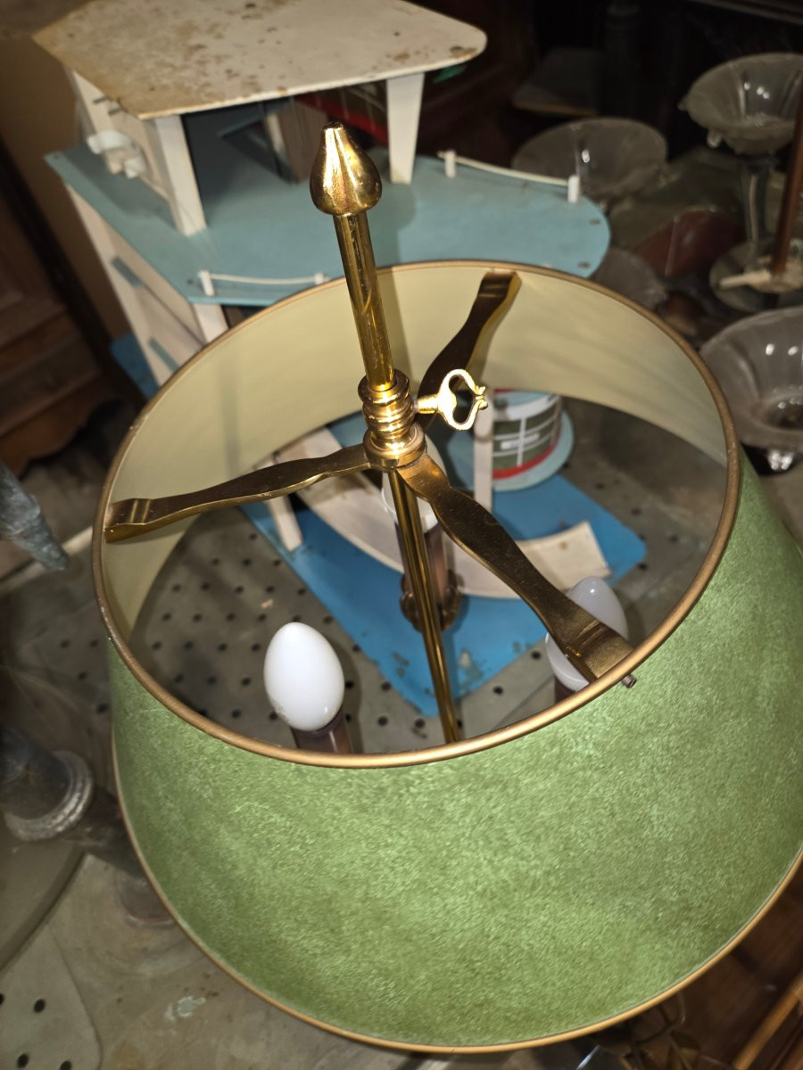 Lampe à trois lumières et abat-jour Lucien Gau 31313 Nymphéa Classique-photo-3