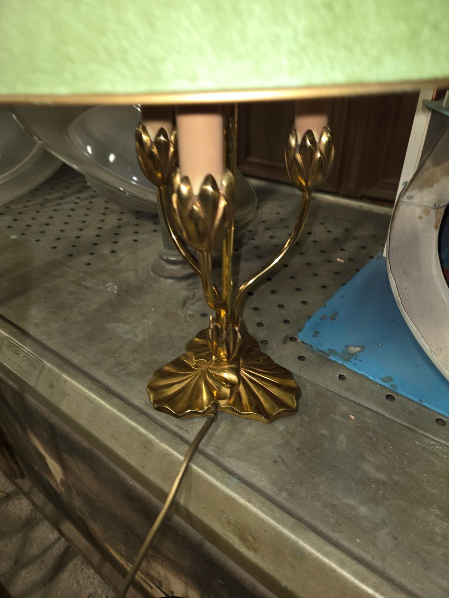 Lampe à trois lumières et abat-jour Lucien Gau 31313 Nymphéa Classique-photo-5