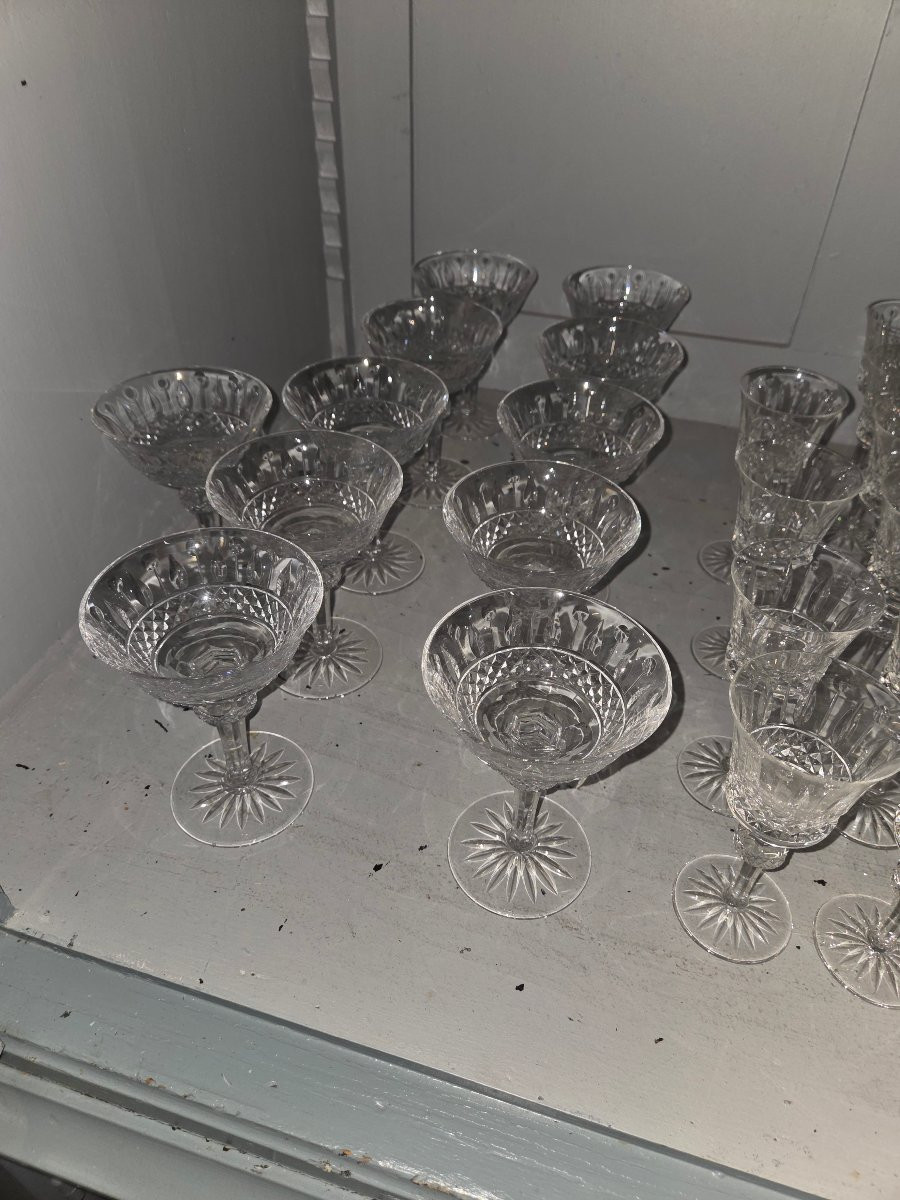 Saint Louis Crystal Glassware Service, Louis Tommy Pattern -photo-1