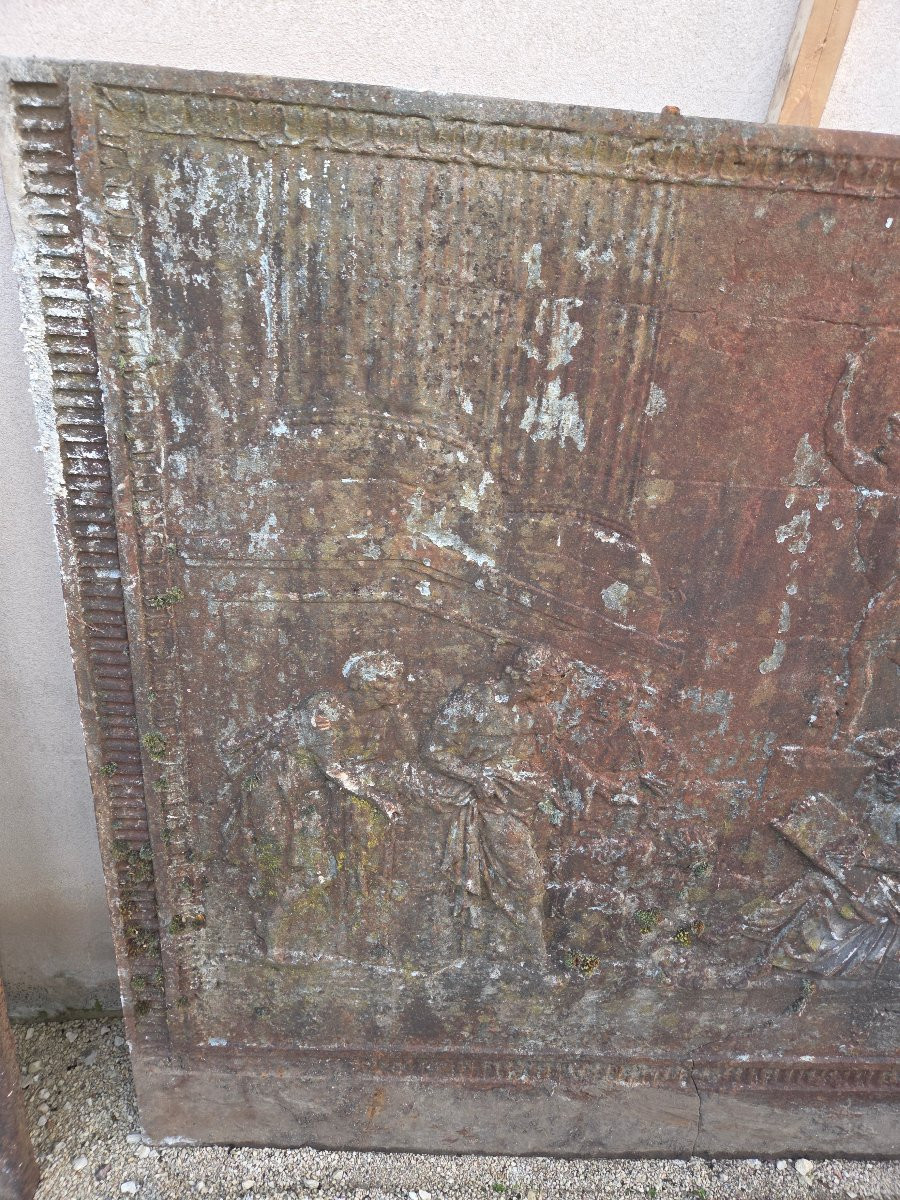Large 19th-century Fireplace Plaque Decorated With A Boat -photo-2