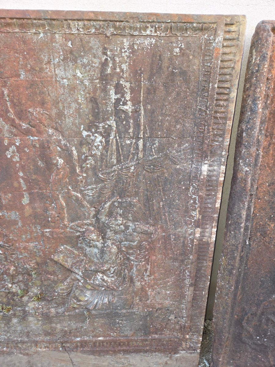 Large 19th-century Fireplace Plaque Decorated With A Boat -photo-3