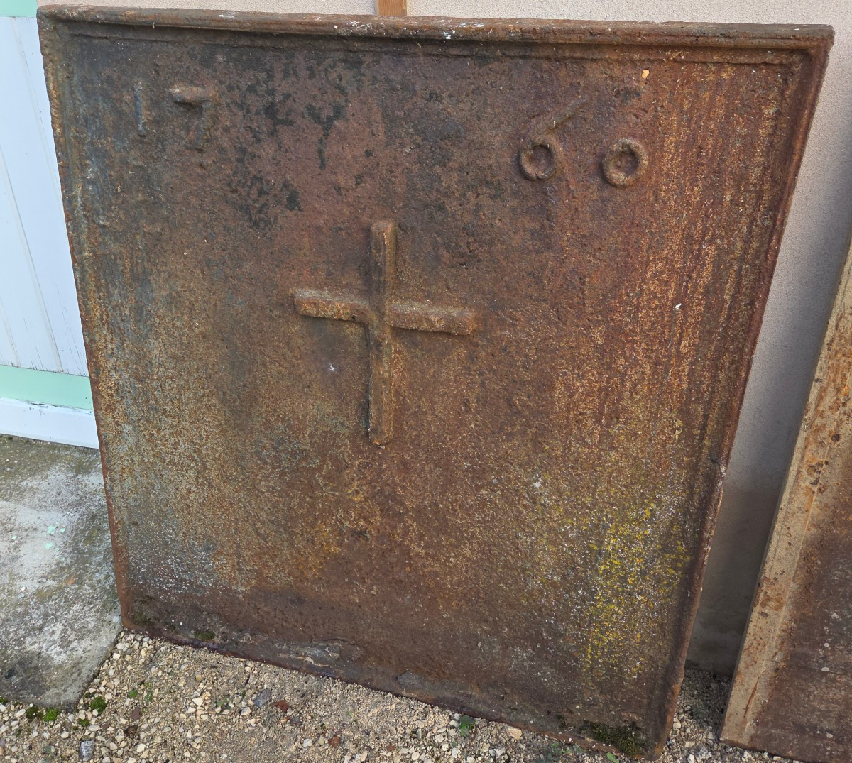 18th-century Fireplace Plaque From A Former Monastery In Haute-marne 