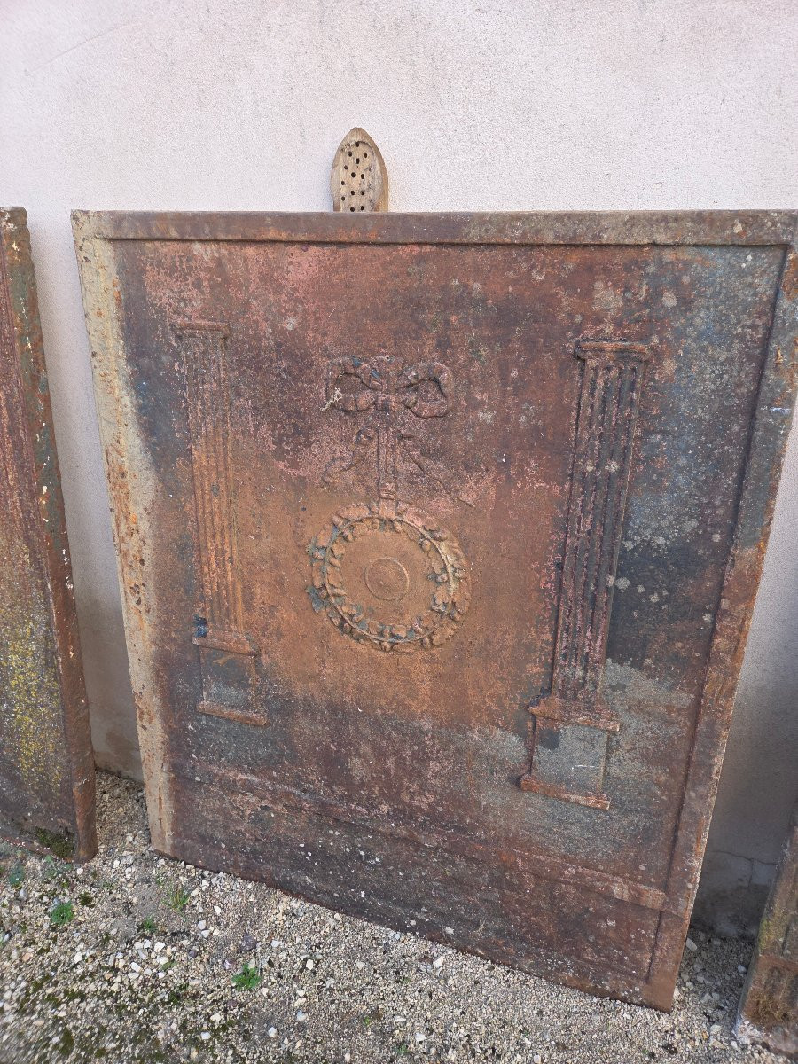 19th-century Cast Iron Fireplace Backplate With Restoration Decoration -photo-4