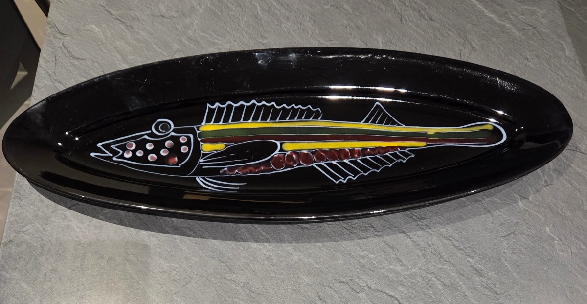 Grand plateau a poisson des années 70 de Robert Picault
