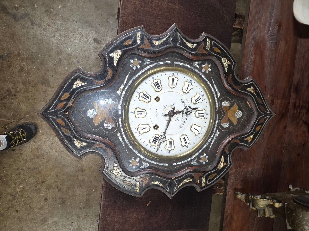 Pendule dit oeuil de beuf d'époque Napoléon III -photo-1