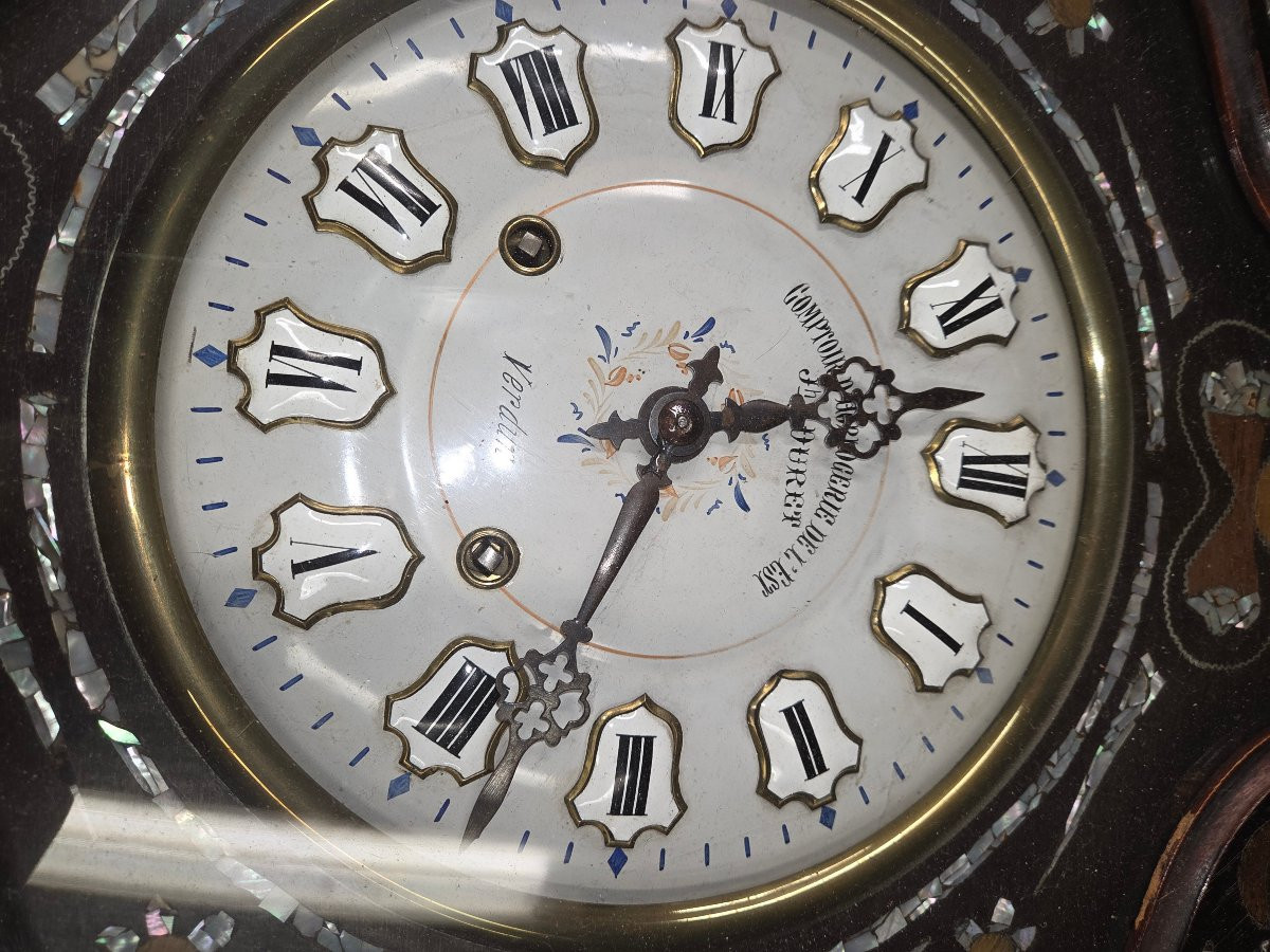 Pendule dit oeuil de beuf d'époque Napoléon III -photo-5