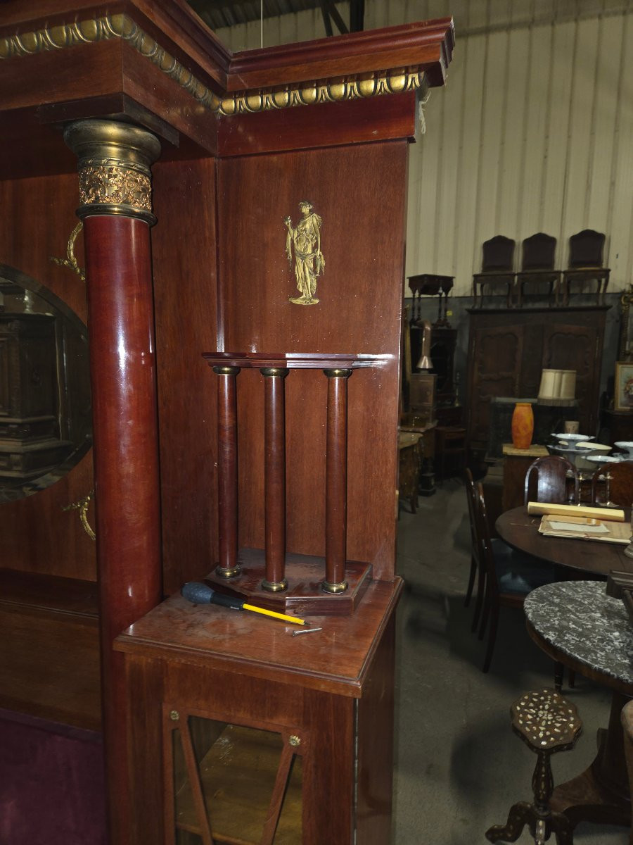 Important Empire Style Mahogany Headboard (circa 1910/1930)-photo-2