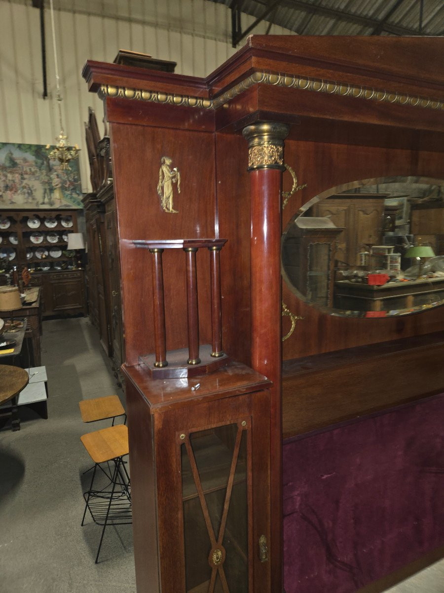 Important Empire Style Mahogany Headboard (circa 1910/1930)-photo-7