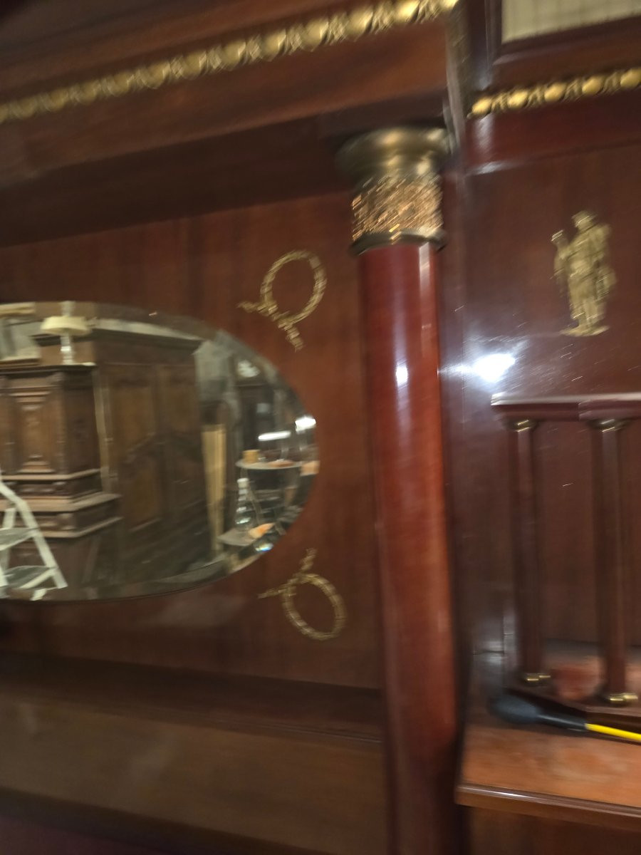 Important Empire Style Mahogany Headboard (circa 1910/1930)-photo-8