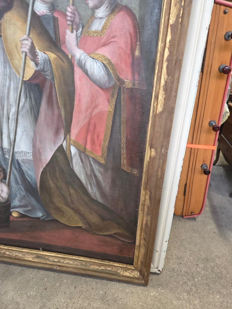 Very Large Painting Of Saint Nicholas From The 18th Century-photo-6