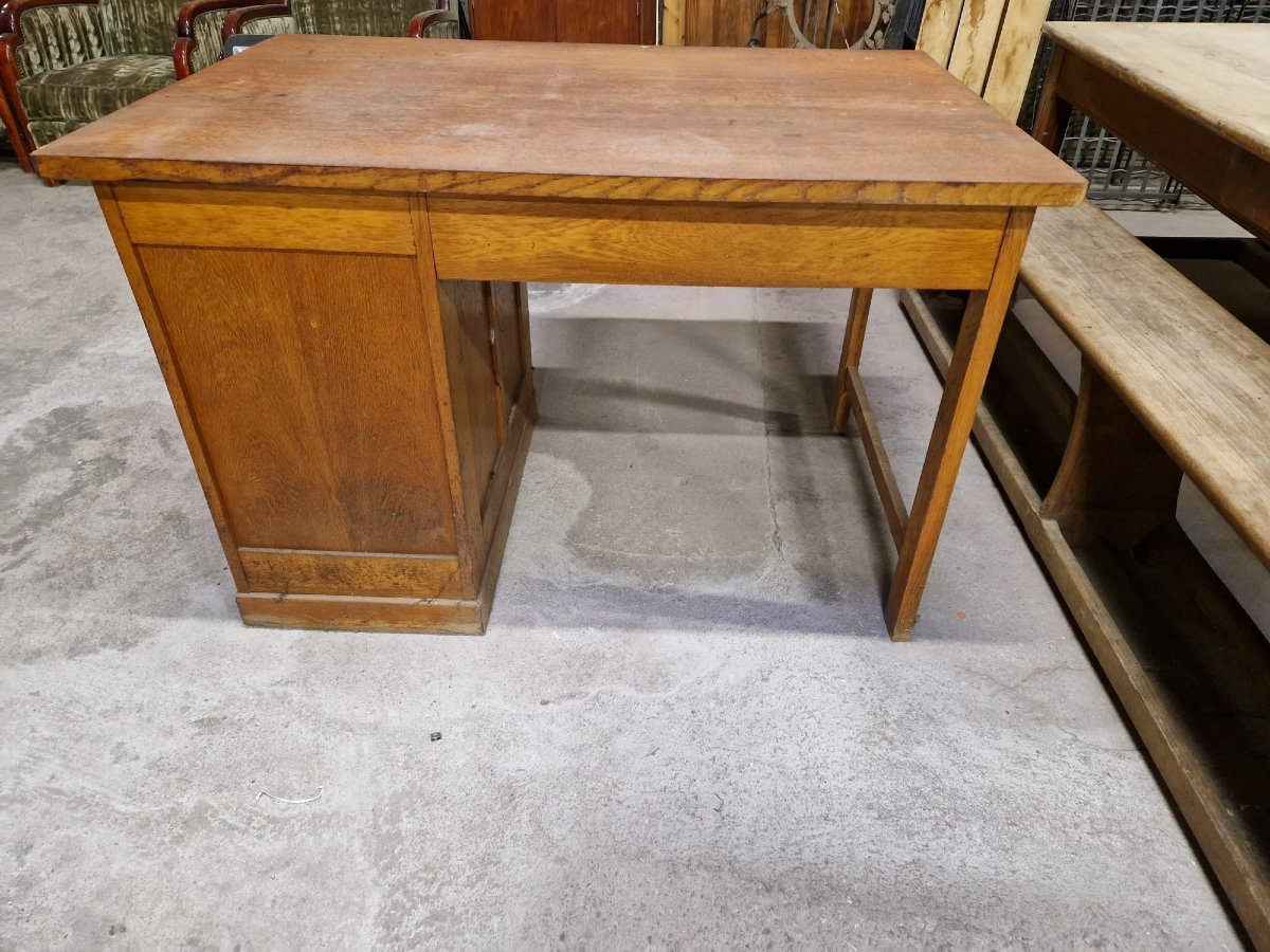 Bureau des années 30 en chene ( bureau de l'ancienne rédaction de l'est republicain)-photo-1