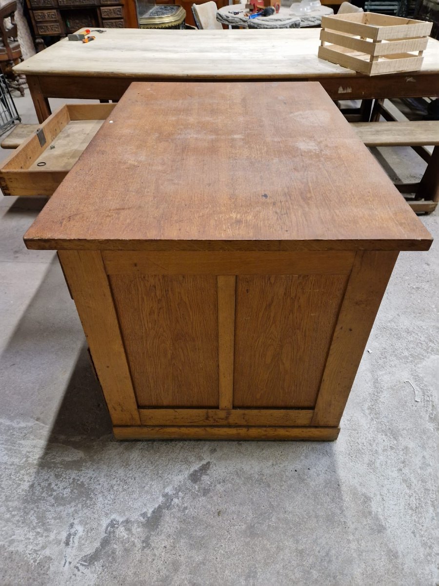 Bureau des années 30 en chene ( bureau de l'ancienne rédaction de l'est republicain)-photo-2