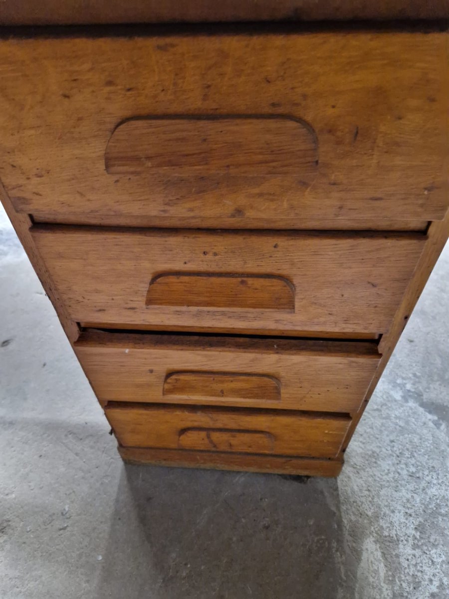 Bureau des années 30 en chene ( bureau de l'ancienne rédaction de l'est republicain)-photo-5