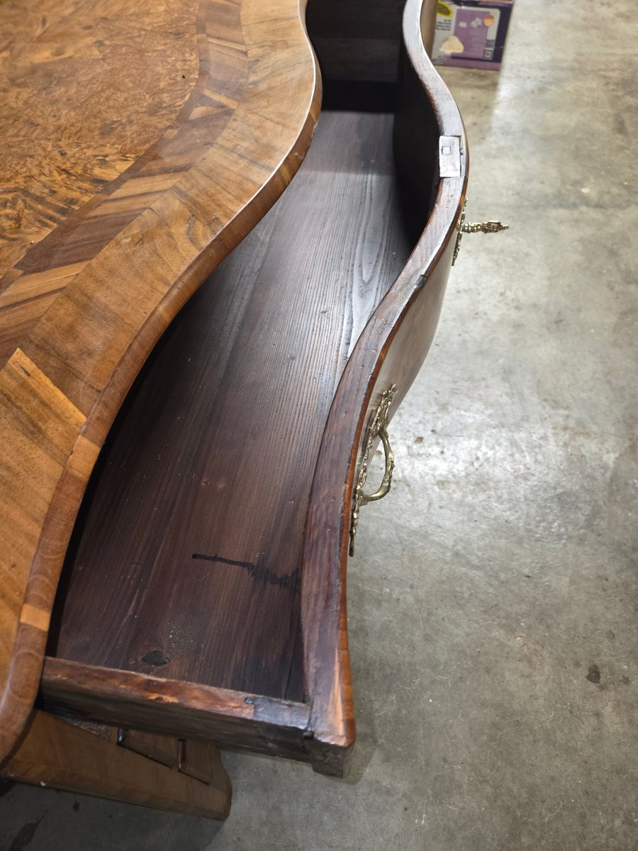 18th Century Alsatian Commode With Curved, Marquetry Details -photo-1