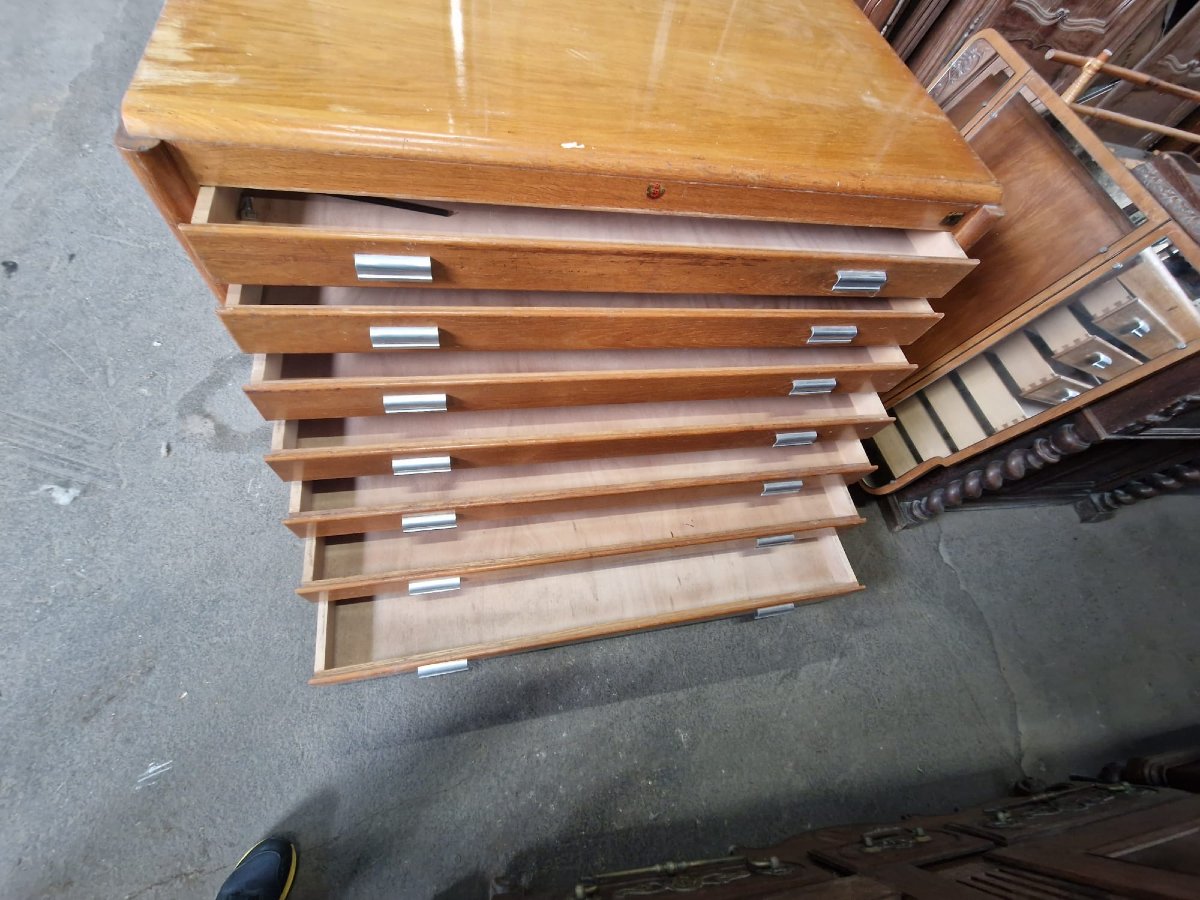 Meuble a plans d'architecte des années 60  ( Ch. JACOB  Buromodrl Nancy)-photo-1