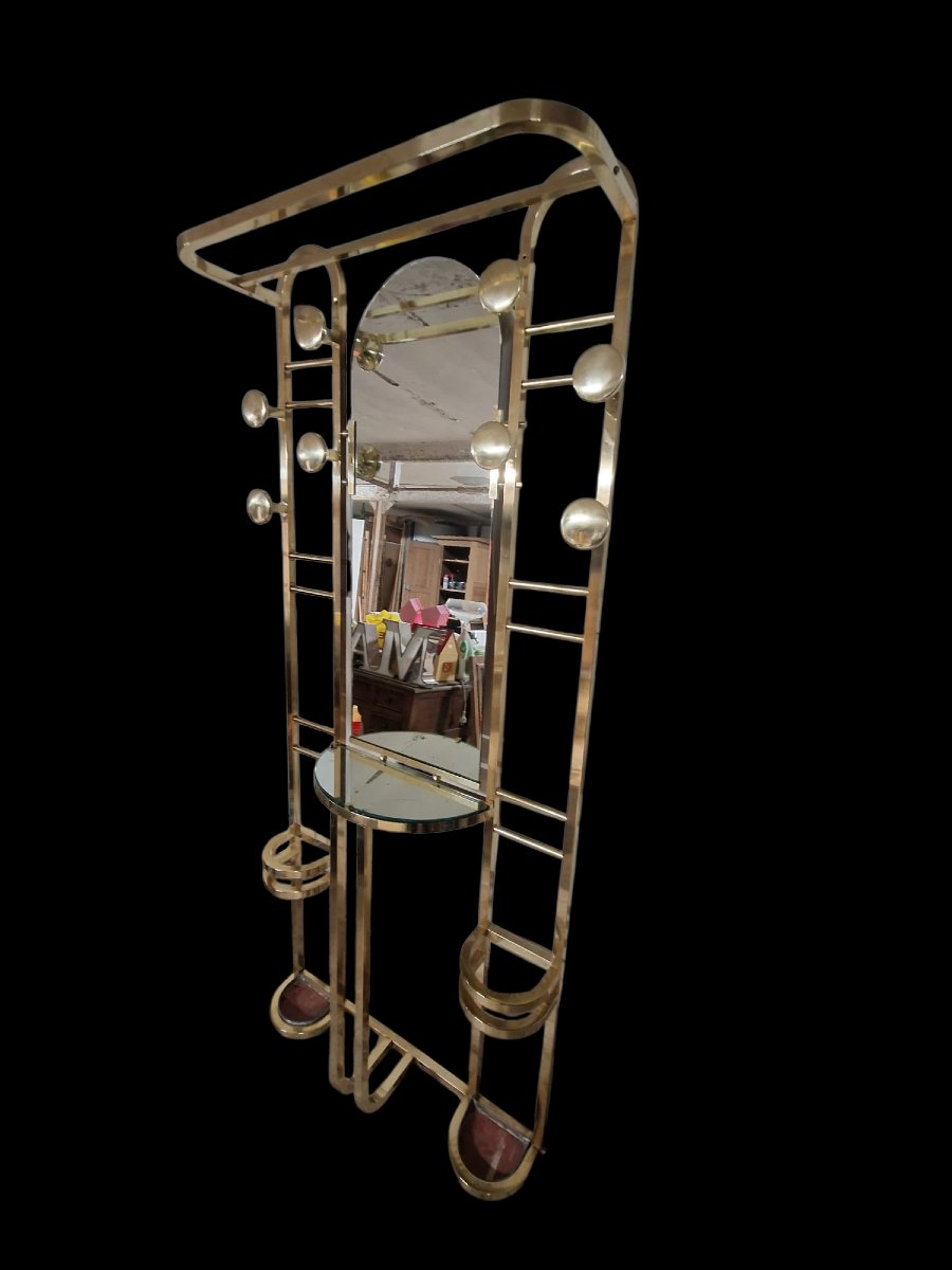 Art Deco Brass Locker From A Former Private Mansion In Nancy-photo-2