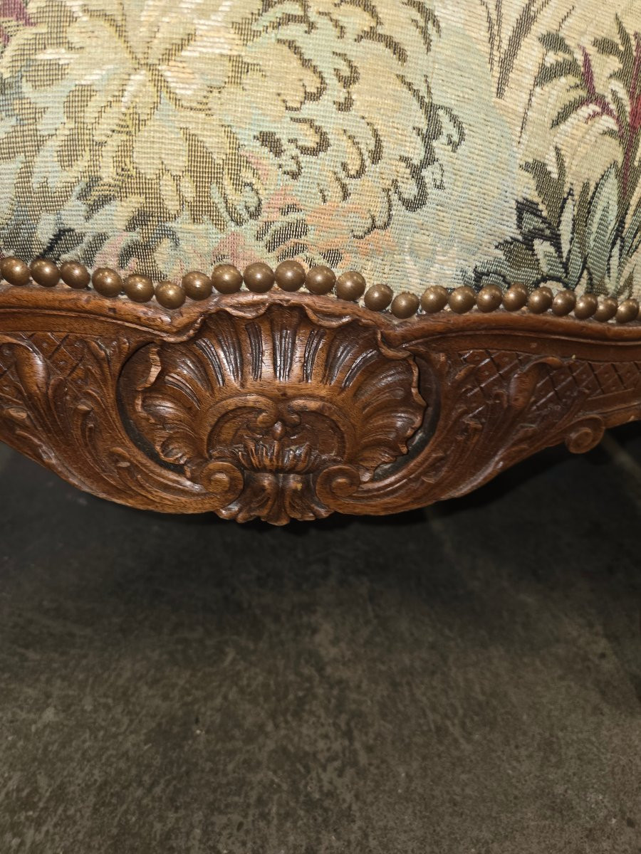 Important ensemble composé de 6 fauteuils et 4 chaises en noyer  estampillé de Honoré Dufin -photo-4