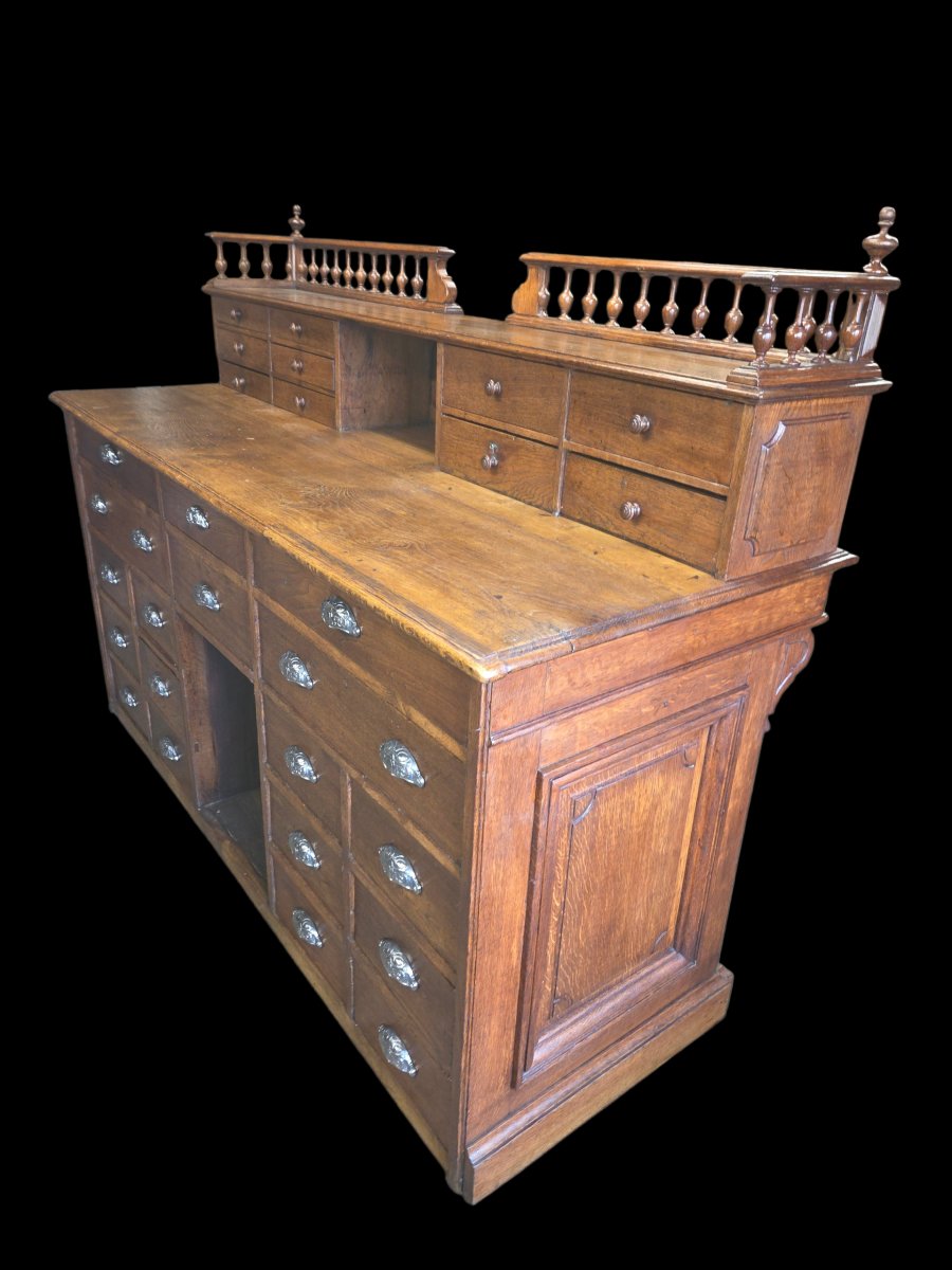 Oak Pharmacy Counter From The Second Half Of The 19th Century -photo-2
