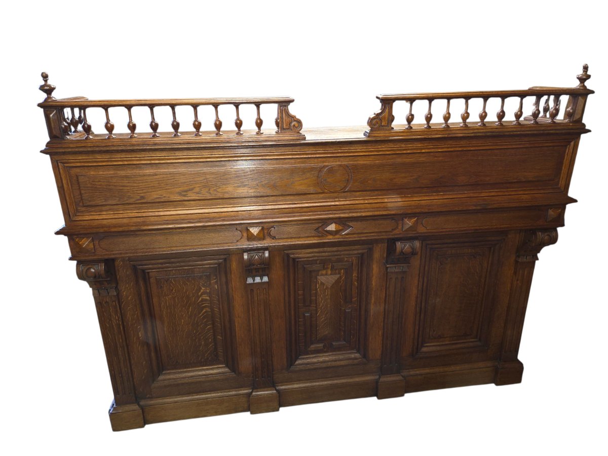 Oak Pharmacy Counter From The Second Half Of The 19th Century -photo-3