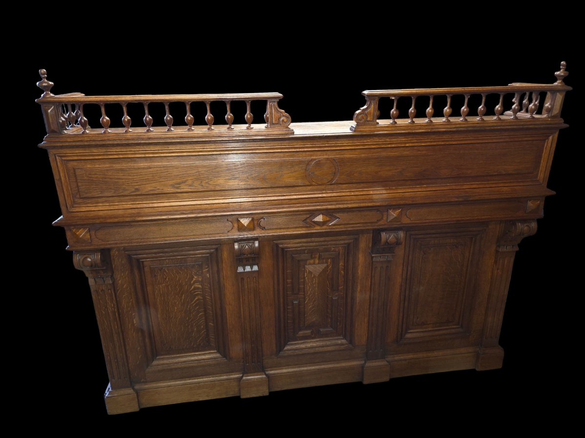 Oak Pharmacy Counter From The Second Half Of The 19th Century -photo-4