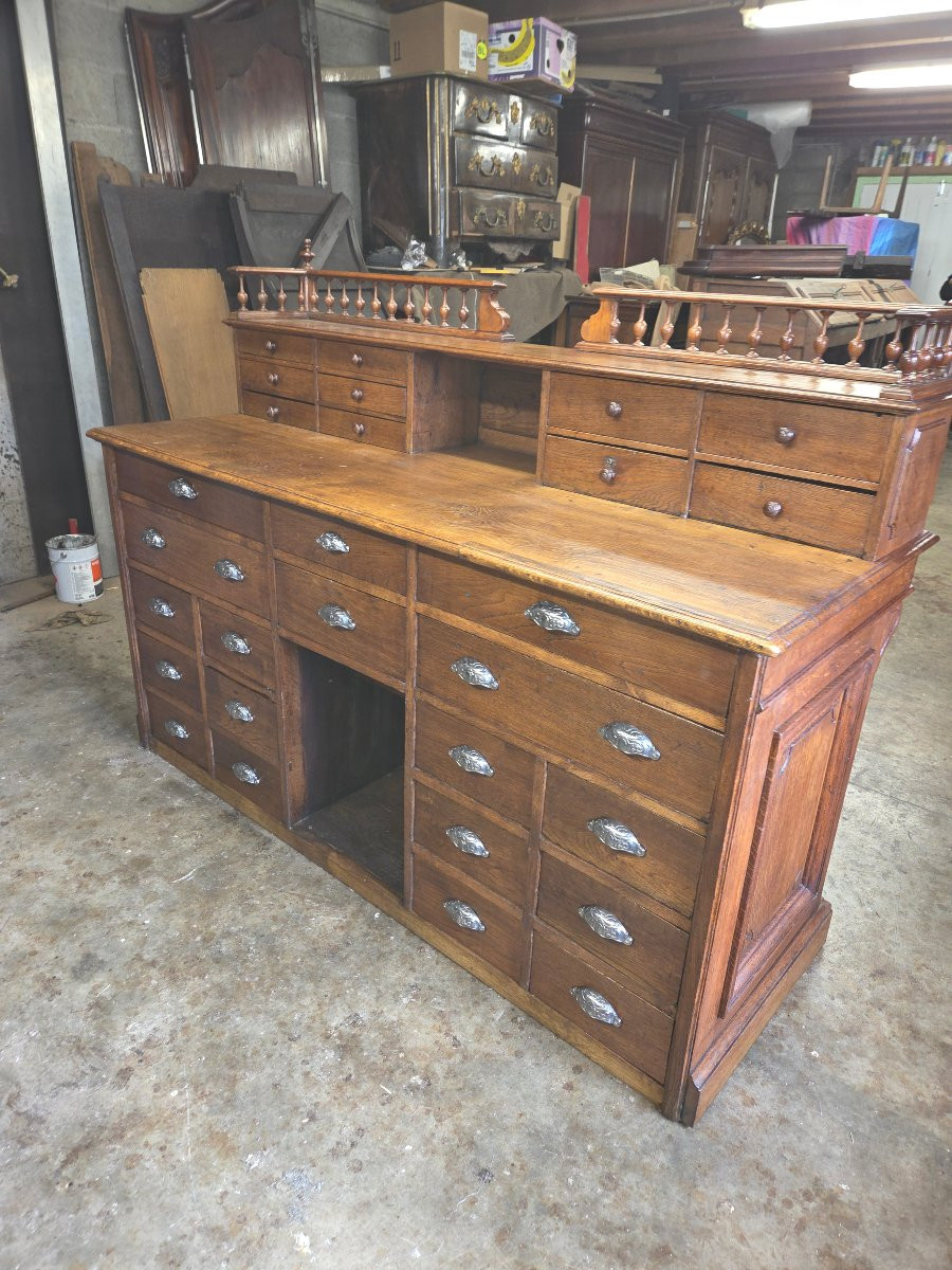 Oak Pharmacy Counter From The Second Half Of The 19th Century -photo-1