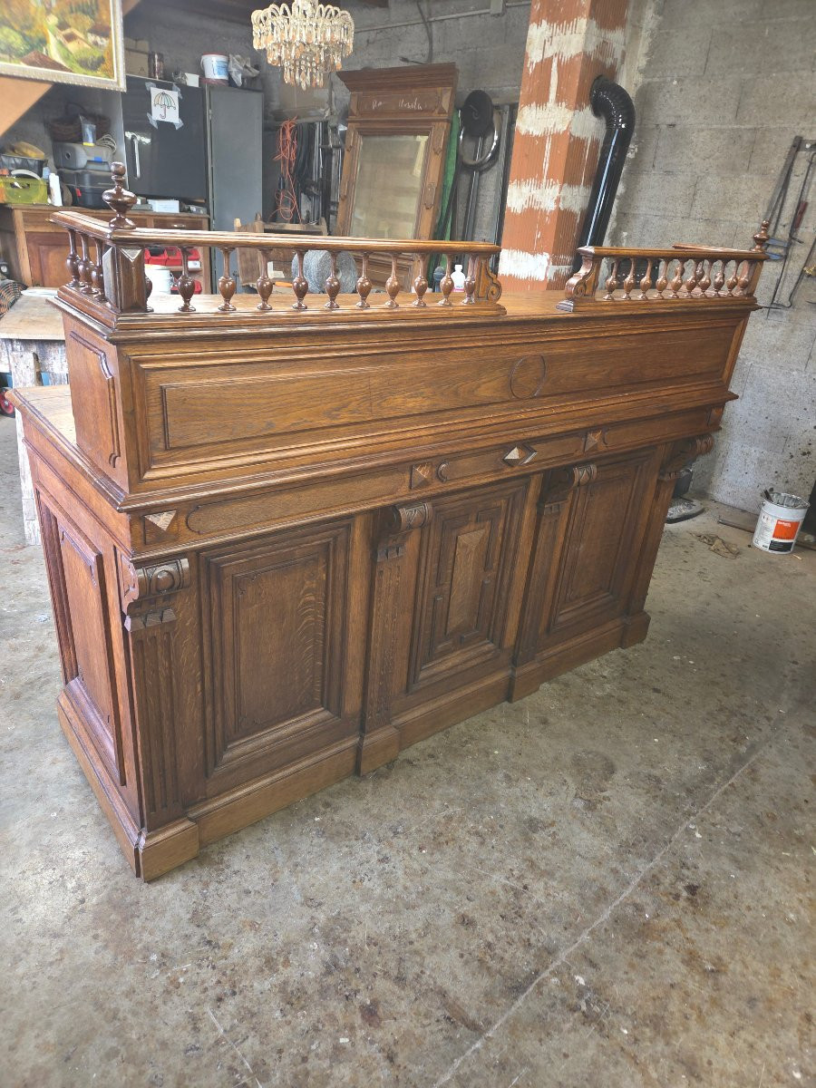 Oak Pharmacy Counter From The Second Half Of The 19th Century -photo-2
