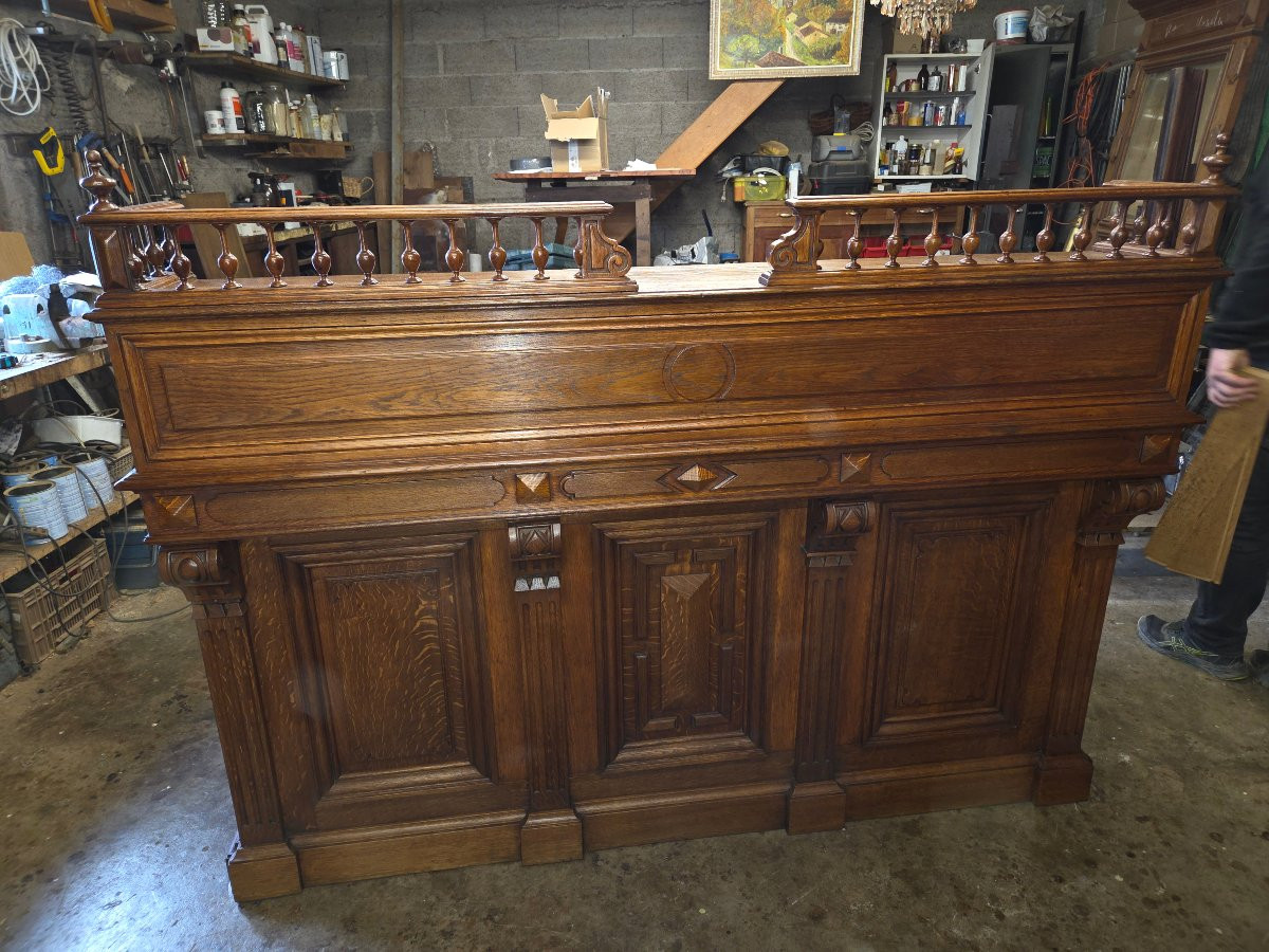 Oak Pharmacy Counter From The Second Half Of The 19th Century -photo-5